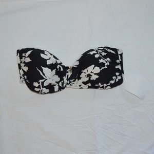 Printed Bikini Top Women's Swimsuit (Navy, M)
